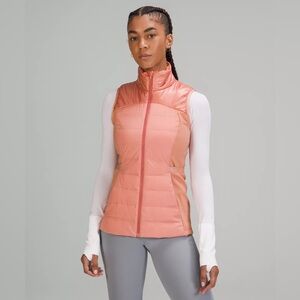 Lululemon Down For It All Vest Shine Pink Savannah Peach 8 Goose Down Puffer Run
